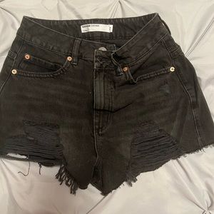 Garage black denim festival shorts | 0